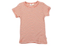 Joha t-shirt merinould/silke rød striber
